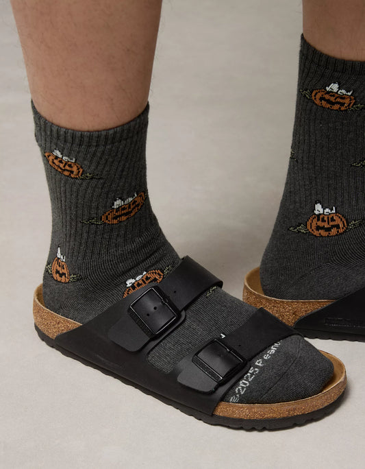 AE Snoopy Halloween Classic Crew Socks Dark Grey