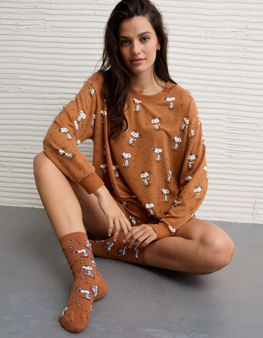 AE Snoopy Fall Halloween Crew Socks