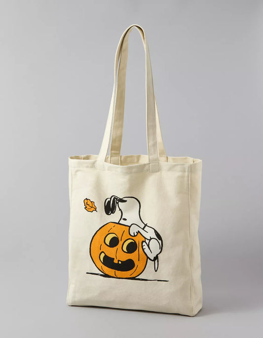 AE Snoopy Halloween Canvas Tote Bag