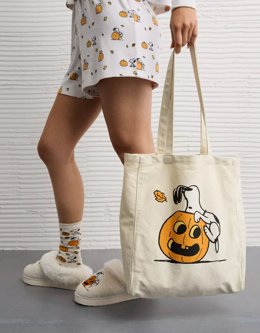 AE Snoopy Halloween Canvas Tote Bag