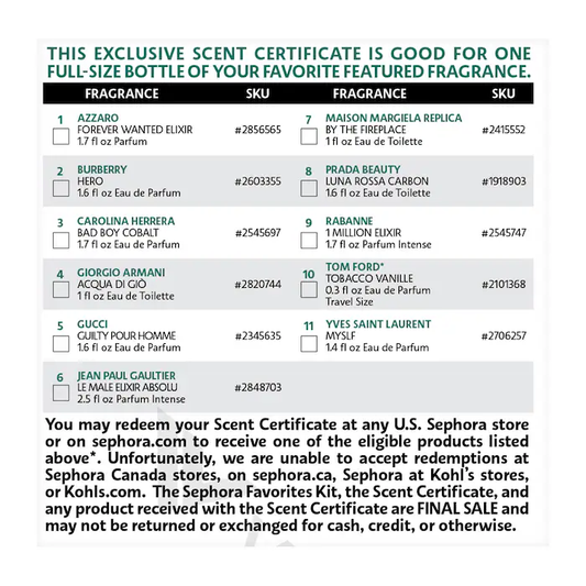 The Essential Men's Fragrance Cologne Sampler Set w/ Redeemable Voucher