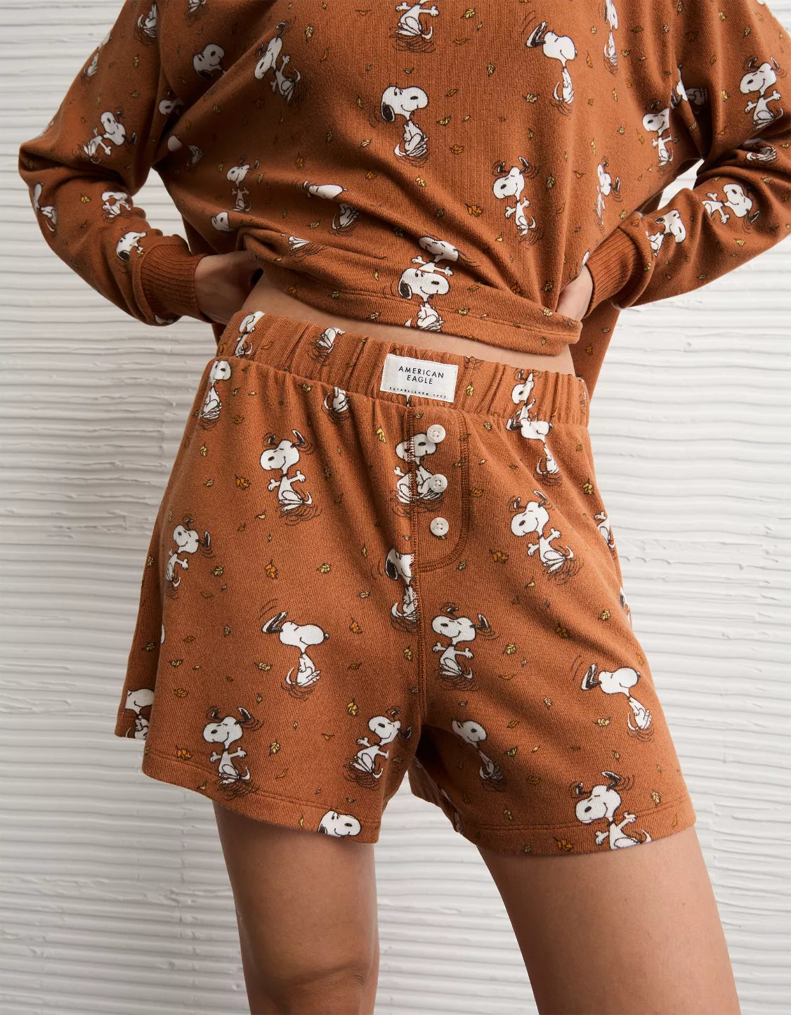 AE Luxe Plush Snoopy Halloween PJ Set