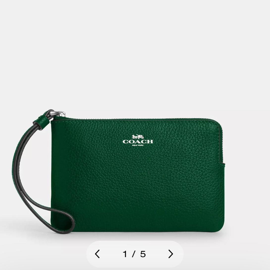 Coach Corner Zip Wristlet