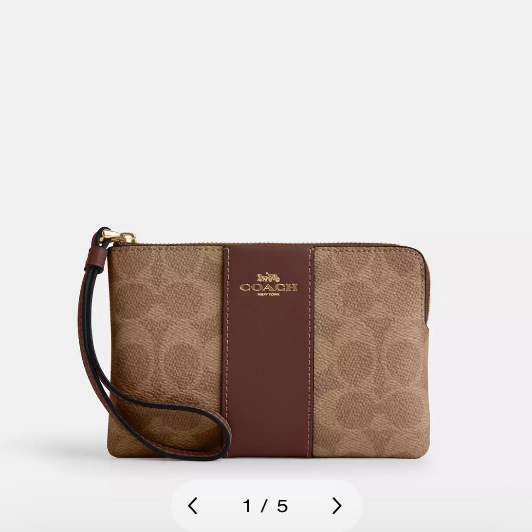 Coach Corner Zip Wristlet