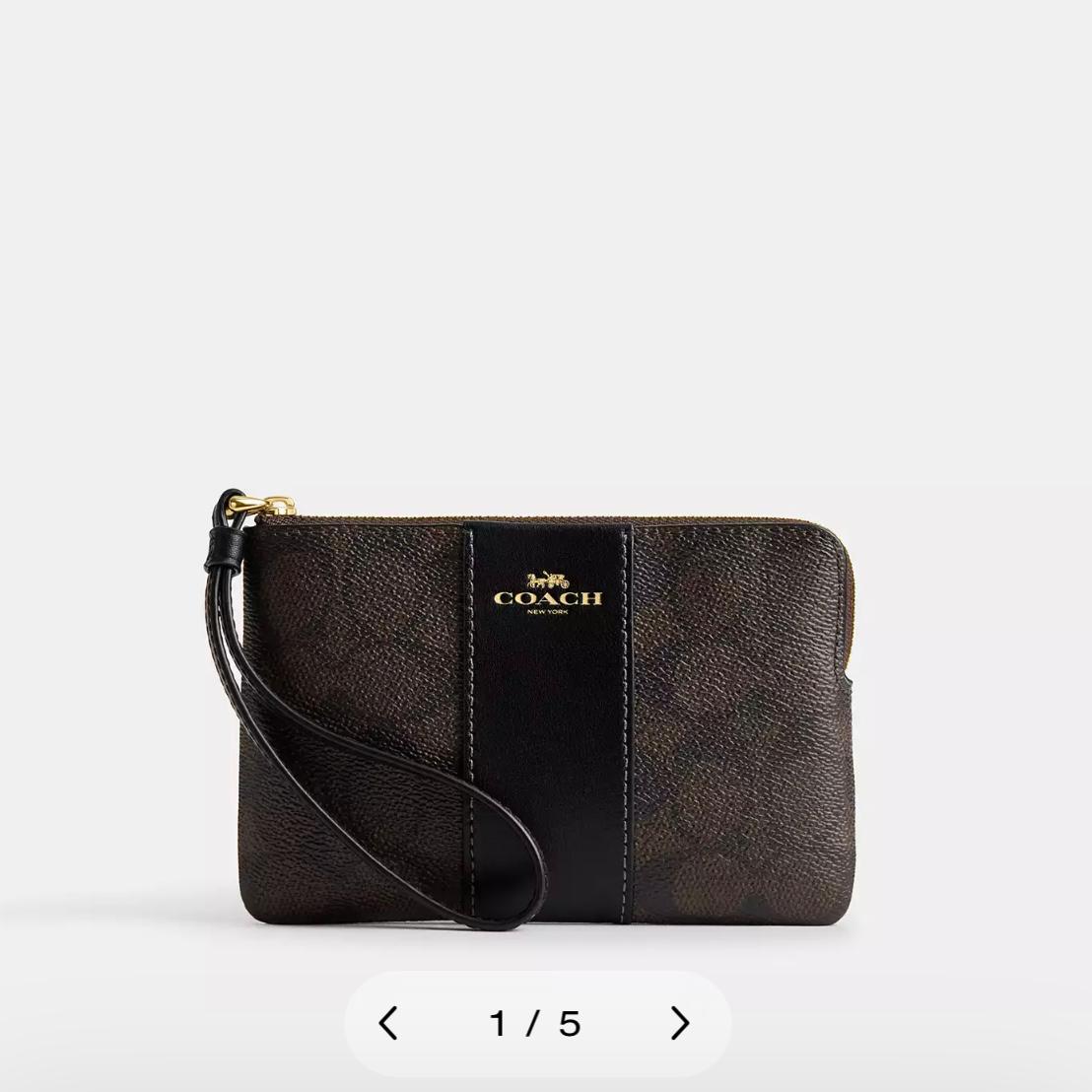 Coach Corner Zip Wristlet