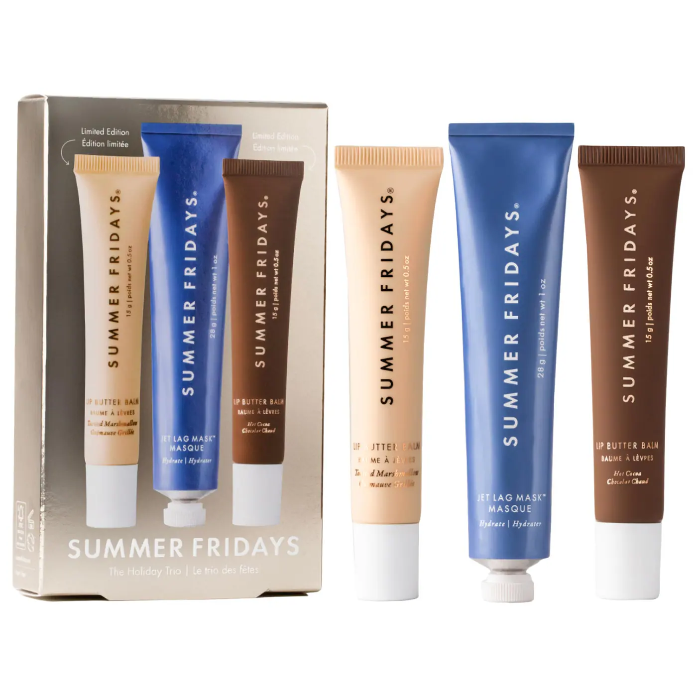 The Holiday Trio Set with Lip Butter Balm in Hot Cocoa & Toasted Marshmallow